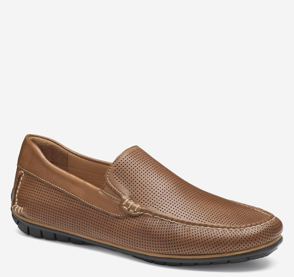 Johnston & Murphy Cort 2.0 Perfed Venetian Loafer Tan Full Grain