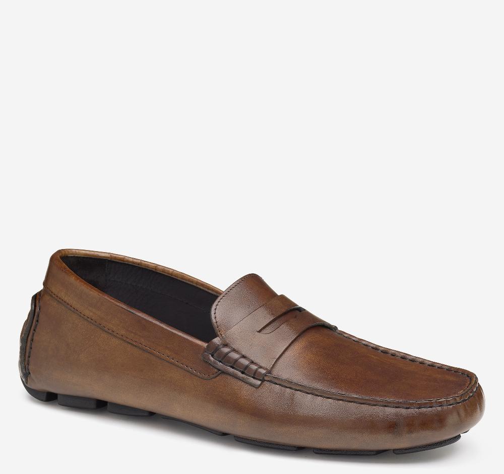 Johnston & Murphy Dayton Penny Loafer Brown Italian Calfskin
