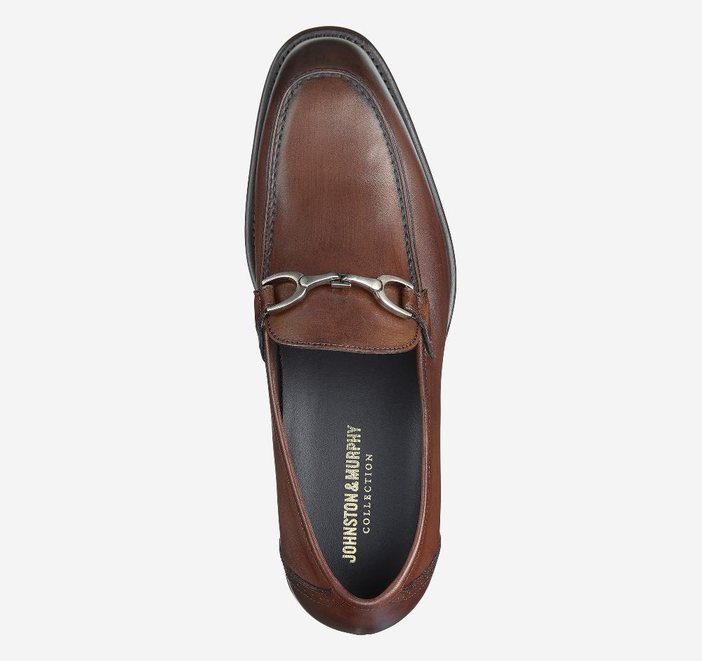 Johnston & Murphy Ellsworth Bit Loafer Brown Italian Calfskin