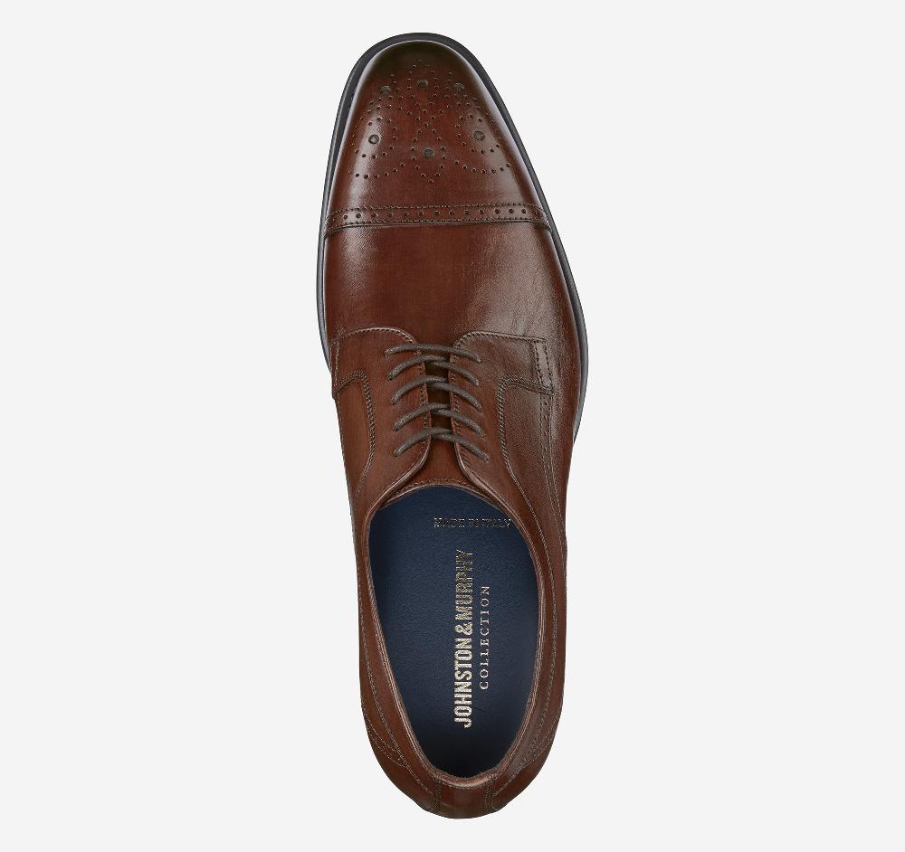 Johnston & Murphy Ellsworth Cap Toe Brown Italian Calfskin