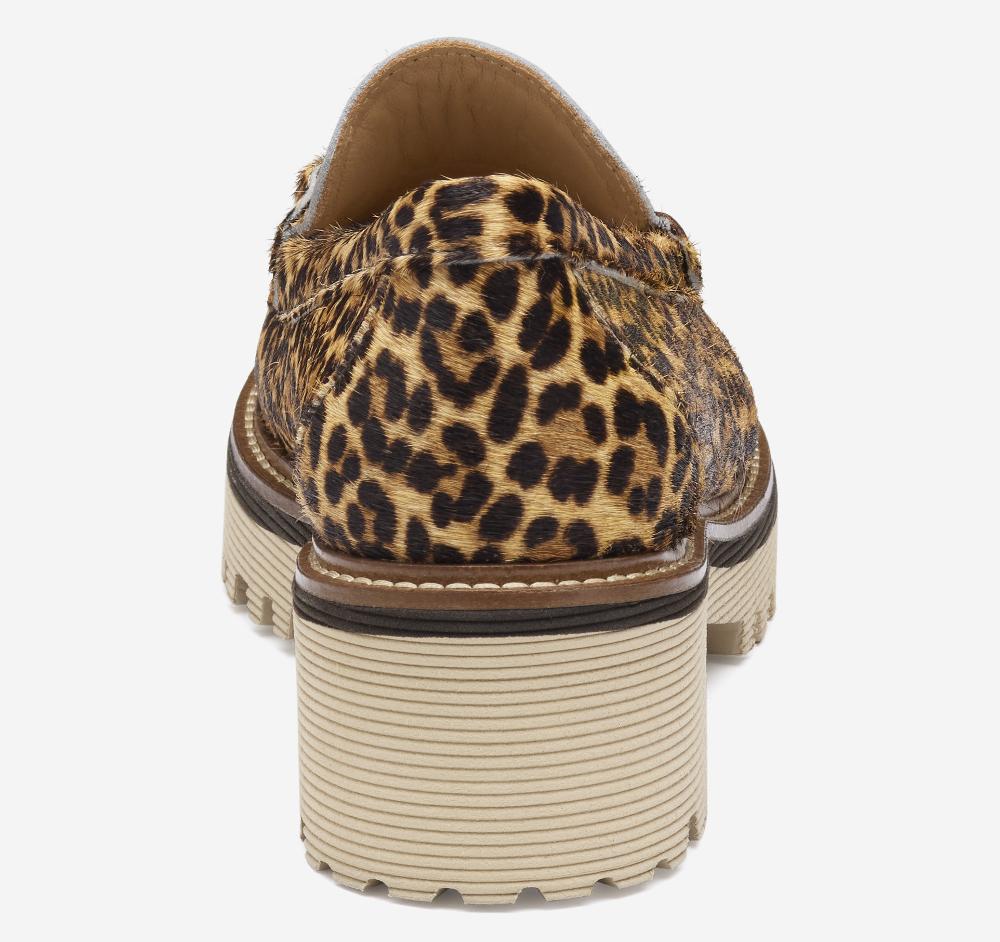 Johnston & Murphy Emmalynn Bit Loafer Leopard Haircalf
