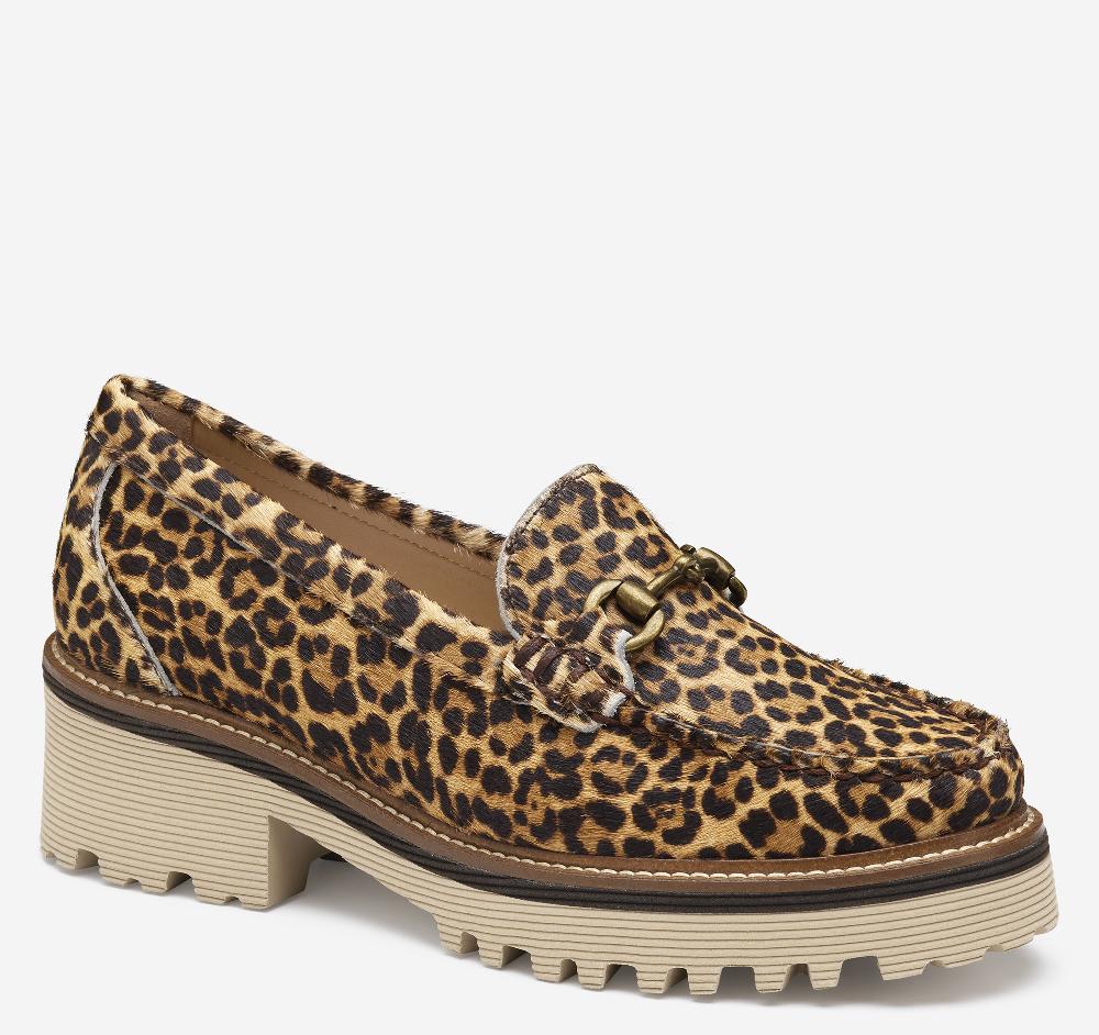Johnston & Murphy Emmalynn Bit Loafer Leopard Haircalf