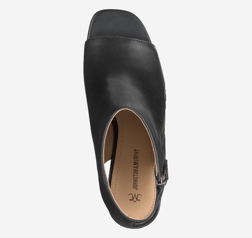 Johnston & Murphy Evelyn Side-Zip Bootie Black Glove Leather
