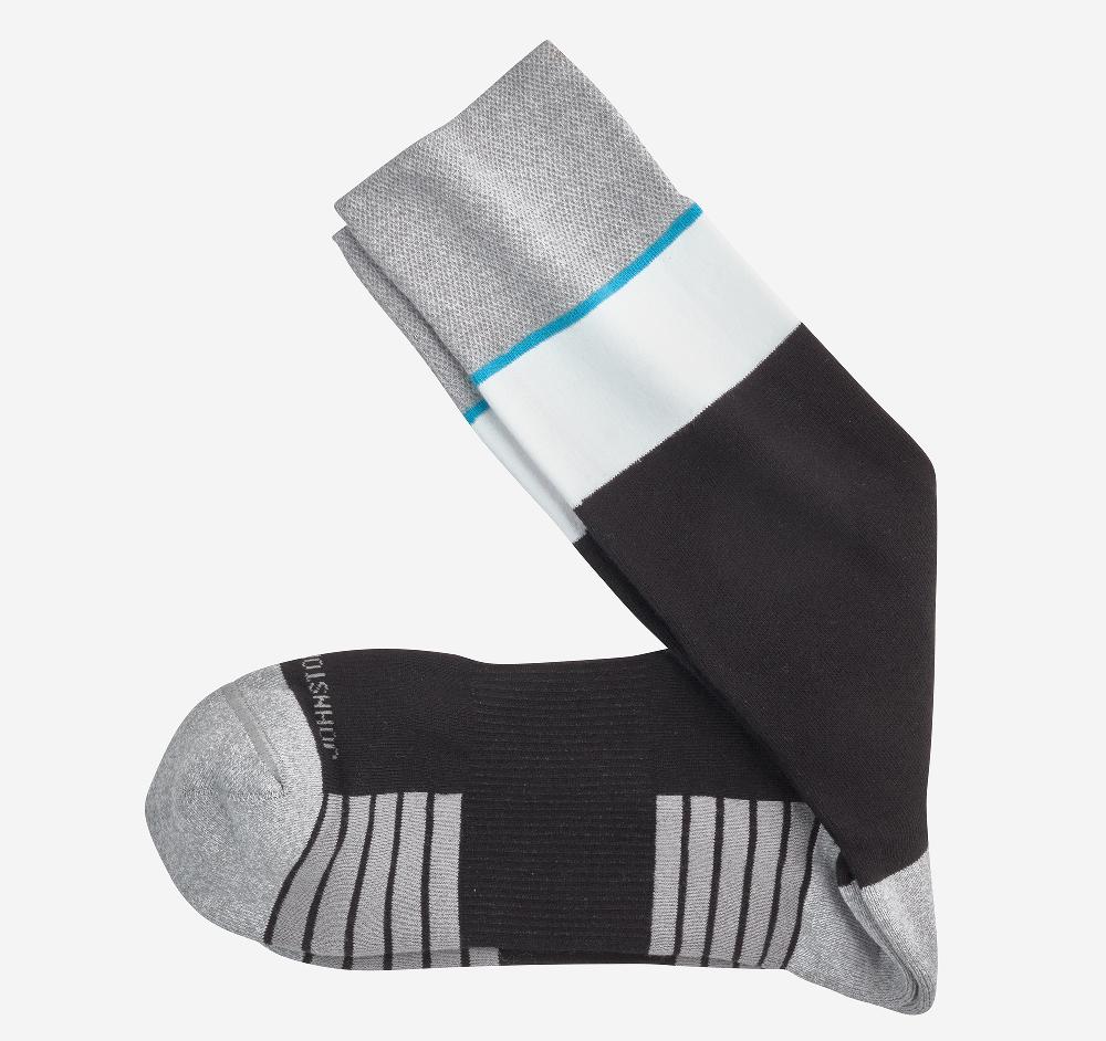 Johnston & Murphy First in Comfort Block Stripe Socks Black