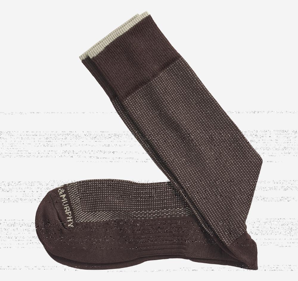 Johnston & Murphy First In Comfort Classic Pin Dot Socks Brown
