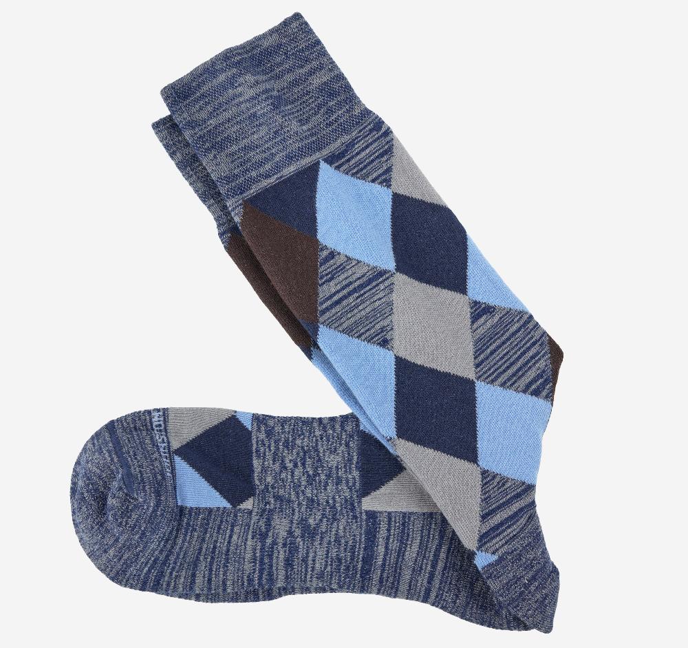 Johnston & Murphy First in Comfort Socks Blue Multi Argyle