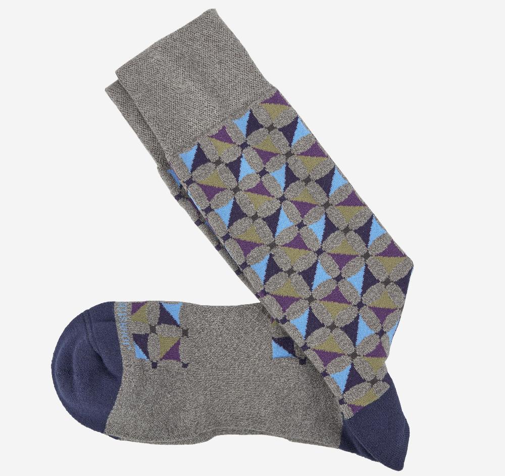 Johnston & Murphy First in Comfort Socks Gray Multi Geo