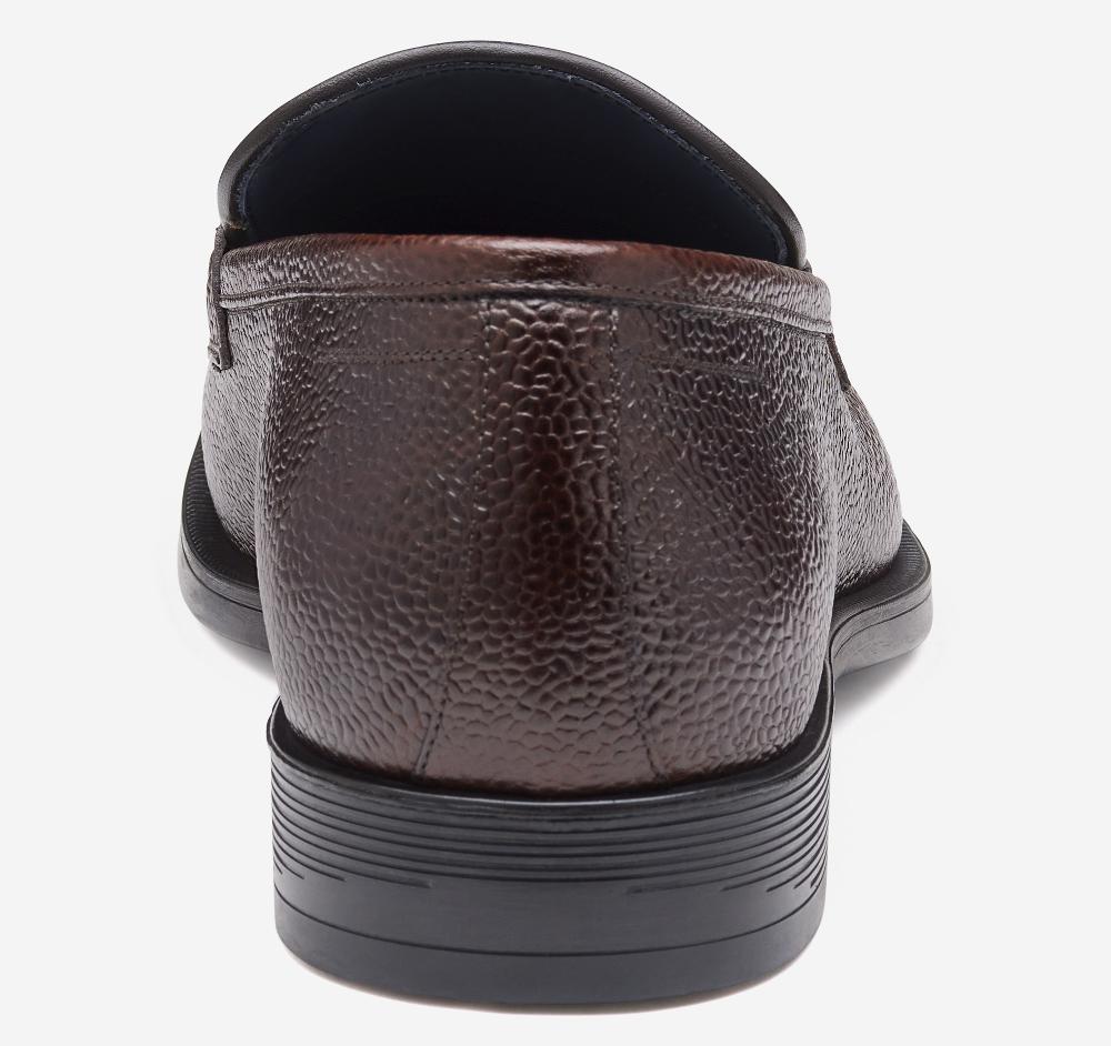 Johnston & Murphy Flynch Bit Loafer Mahogany English Scotch Grain