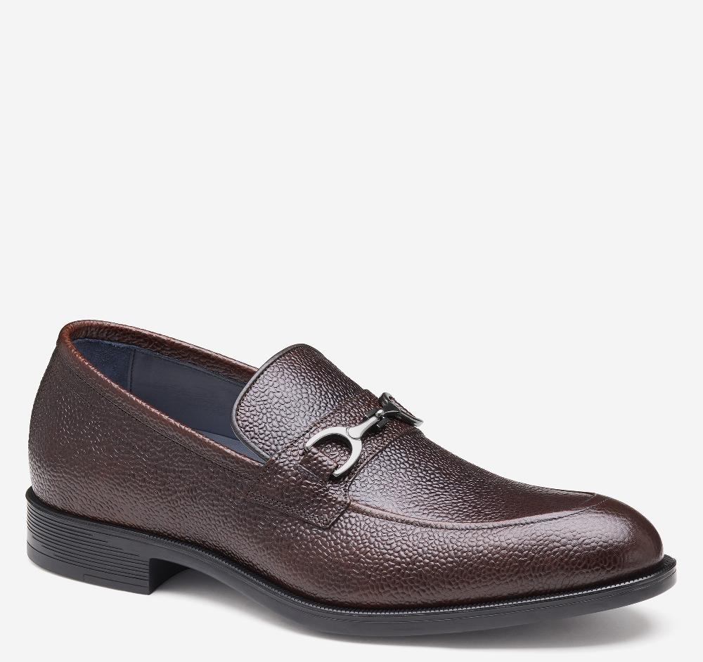 Johnston & Murphy Flynch Bit Loafer Mahogany English Scotch Grain