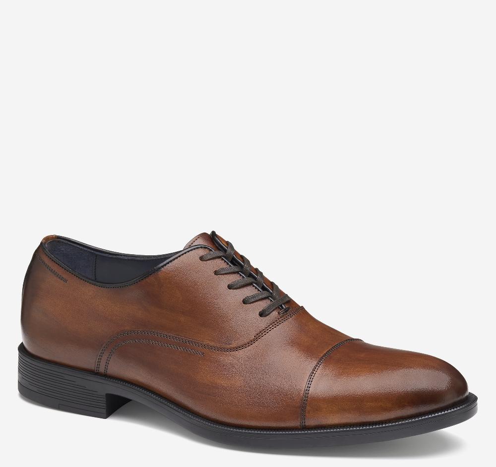 Johnston & Murphy Flynch Cap Toe Tan Italian Calfskin