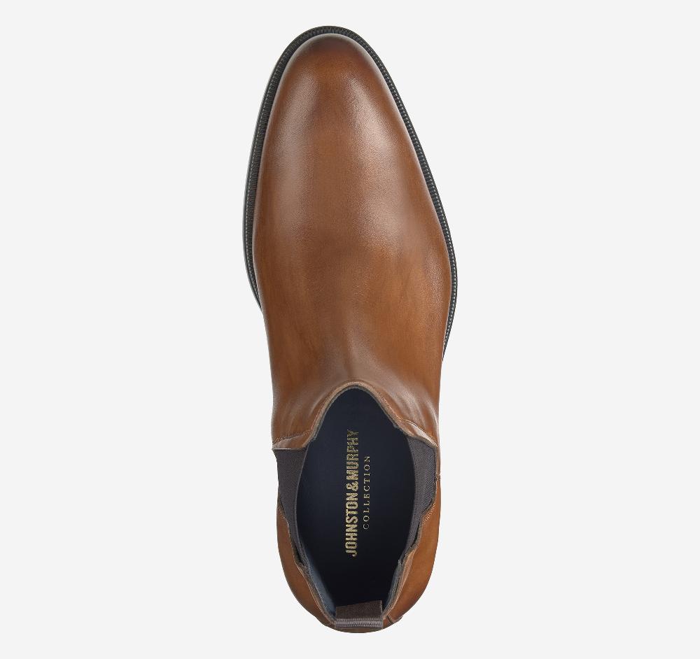 Johnston & Murphy Flynch Chelsea Boot Tan Italian Calfskin