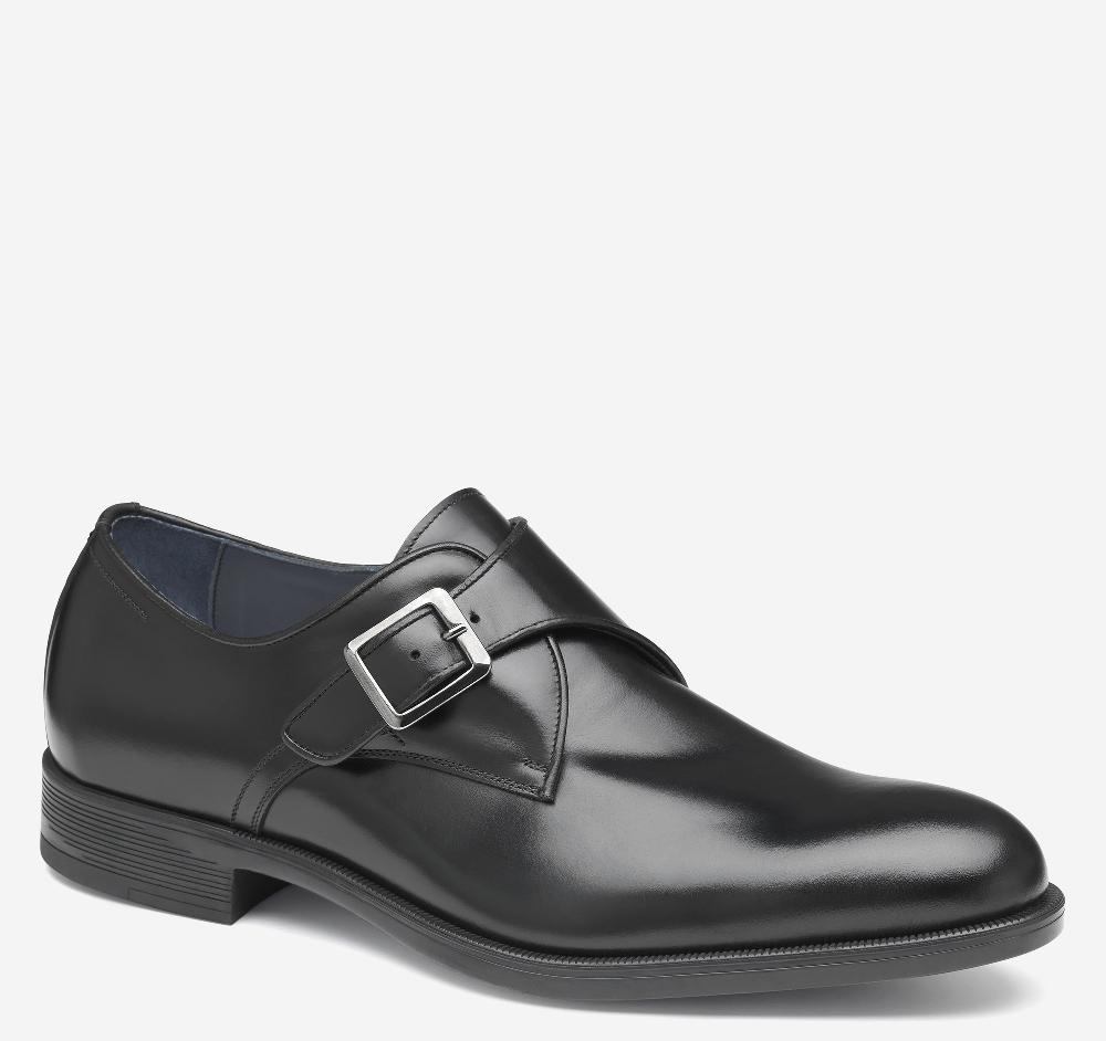 Johnston & Murphy Flynch Monk Strap Black Italian Calfskin