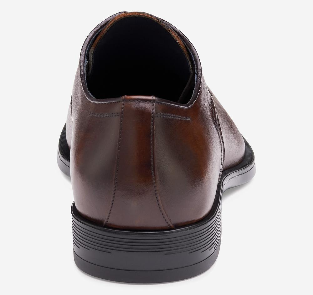 Johnston & Murphy Flynch Plain Toe Mahogany Italian Calfskin