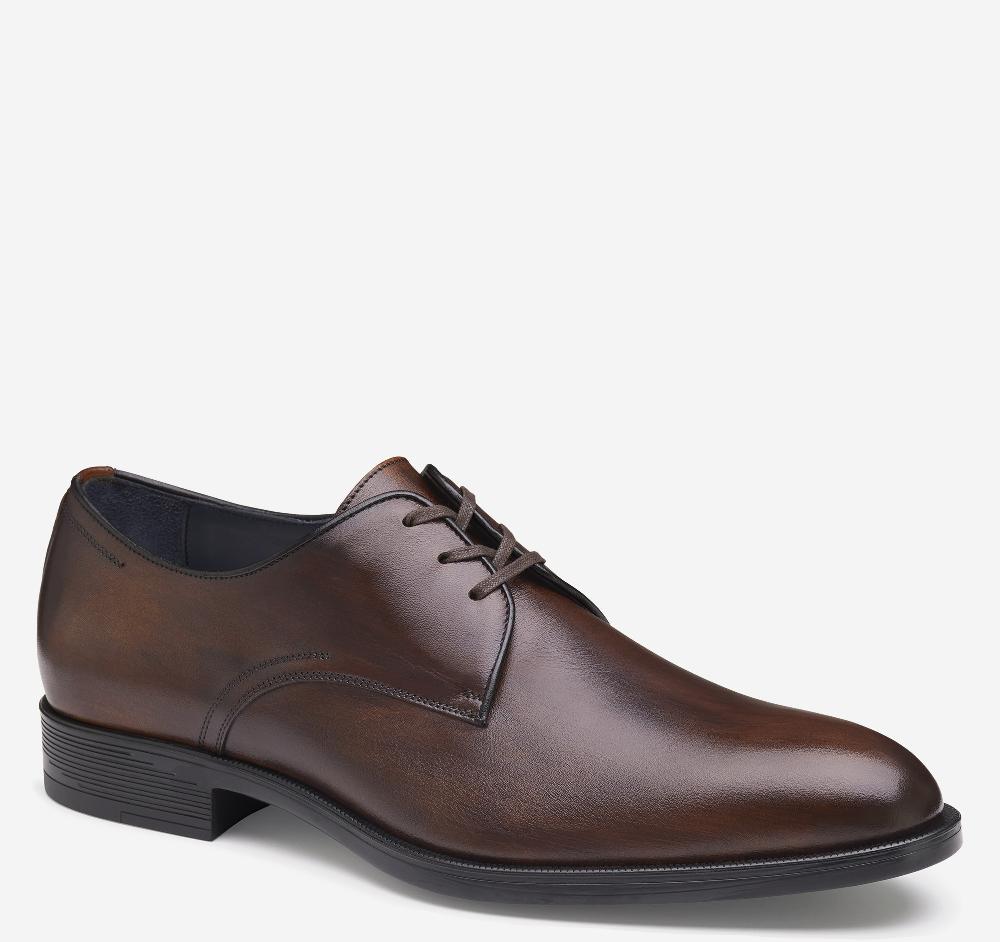 Johnston & Murphy Flynch Plain Toe Mahogany Italian Calfskin