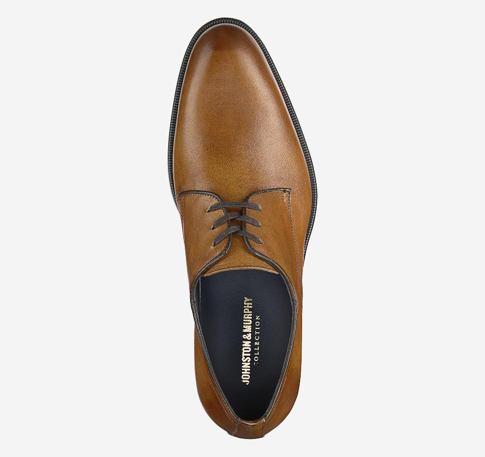 Johnston & Murphy Flynch Plain Toe Tan Italian Calfskin