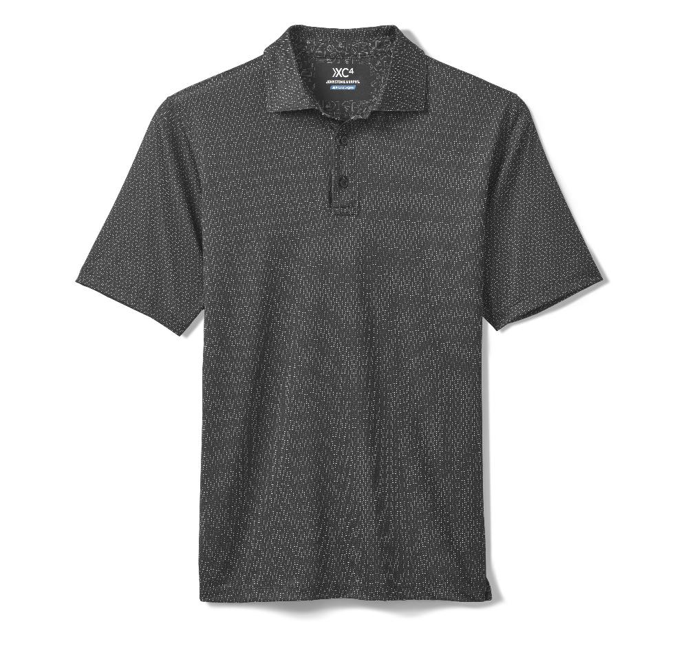 Johnston & Murphy Game Day XC4® Goal Post Print Polo Black