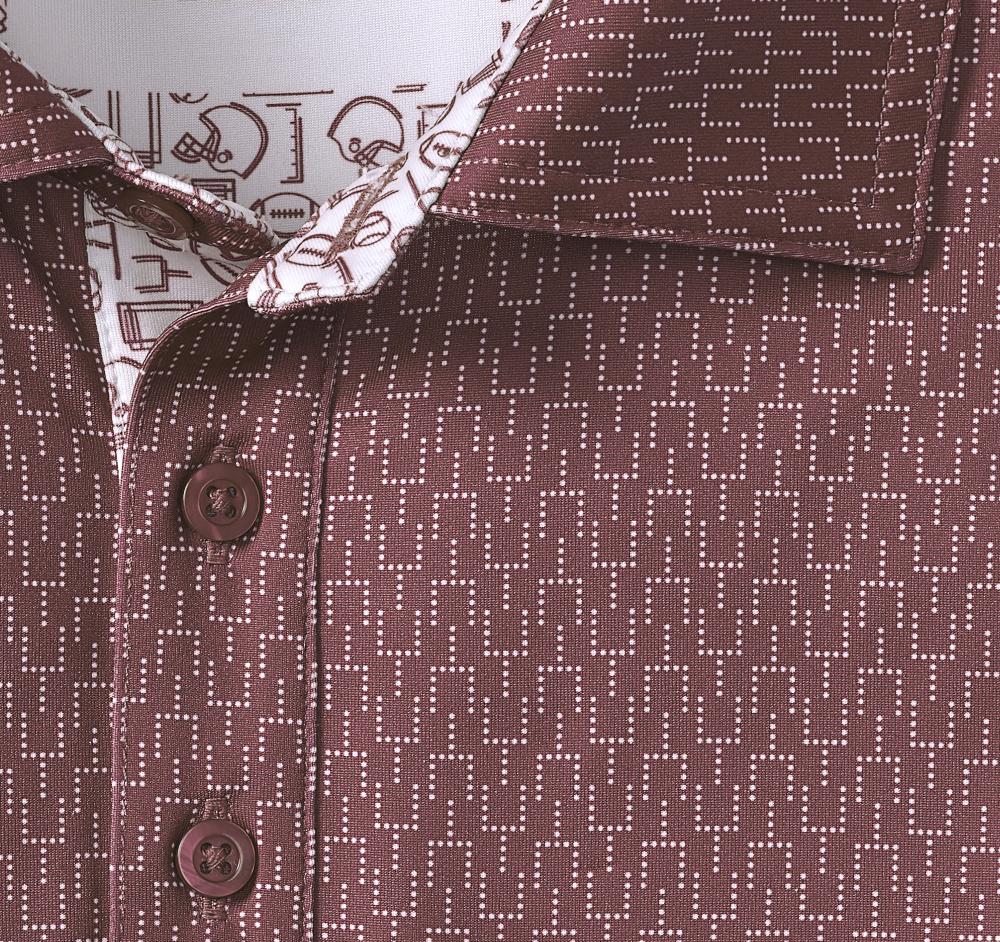 Johnston & Murphy Game Day XC4® Goal Post Print Polo Burgundy