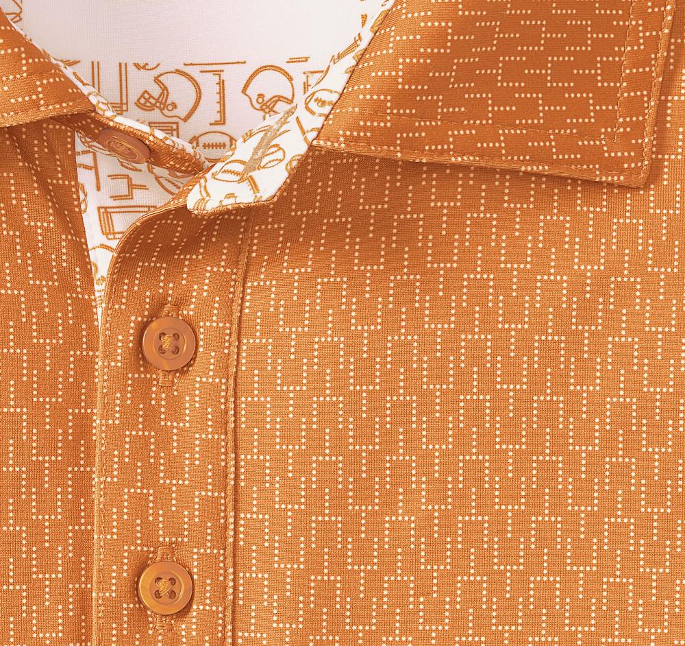 Johnston & Murphy Game Day XC4® Goal Post Print Polo Orange