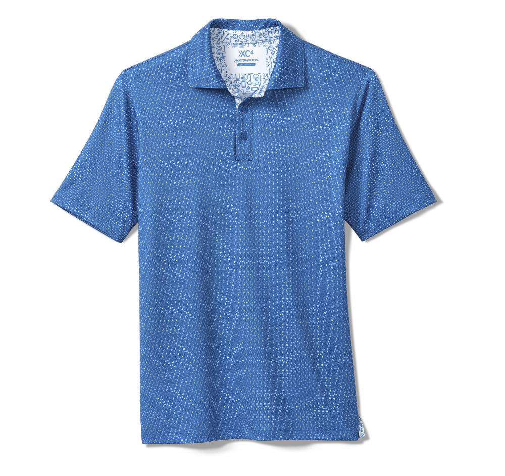 Johnston & Murphy Game Day XC4® Goal Post Print Polo Royal