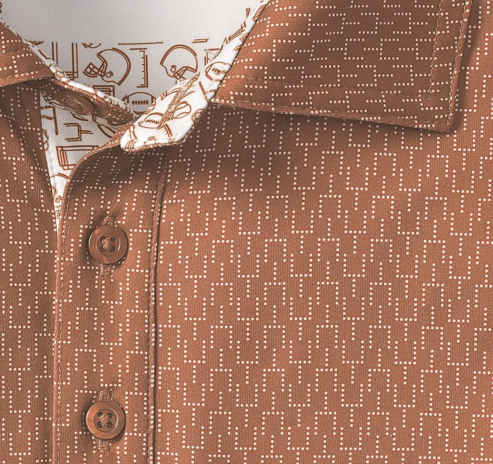Johnston & Murphy Game Day XC4® Goal Post Print Polo Rust