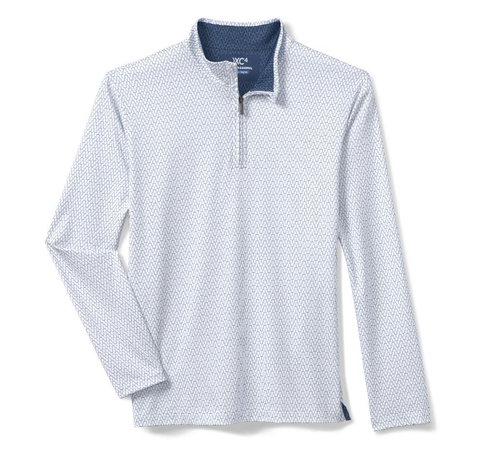 Johnston & Murphy Game Day XC4® Goal Post Print Quarter-Zip Navy