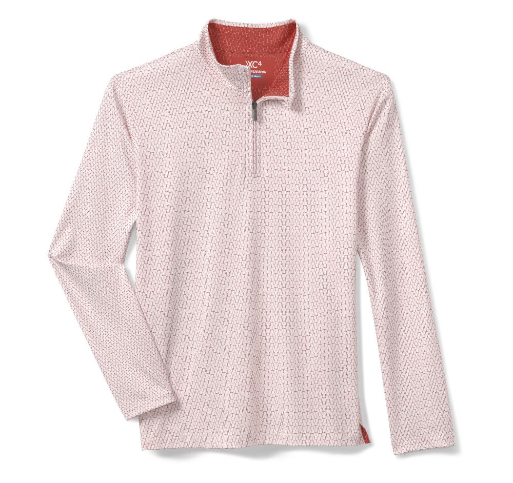 Johnston & Murphy Game Day XC4® Goal Post Print Quarter-Zip Red