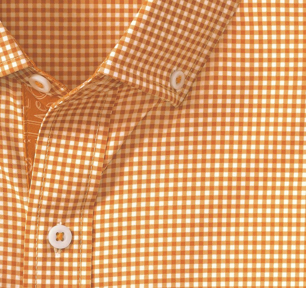 Johnston & Murphy Game Day XC4® Long-Sleeve Gingham Shirt Orange