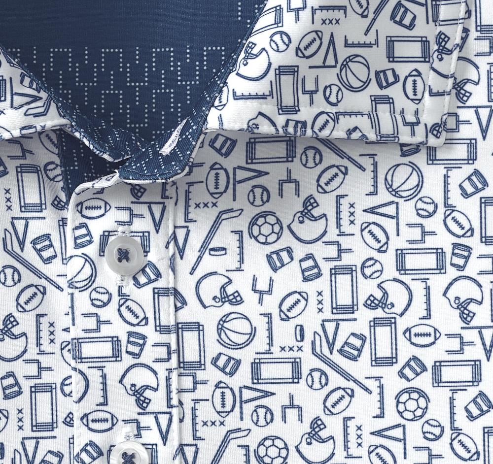 Johnston & Murphy Game Day XC4® Multi-Sport Print Polo Navy