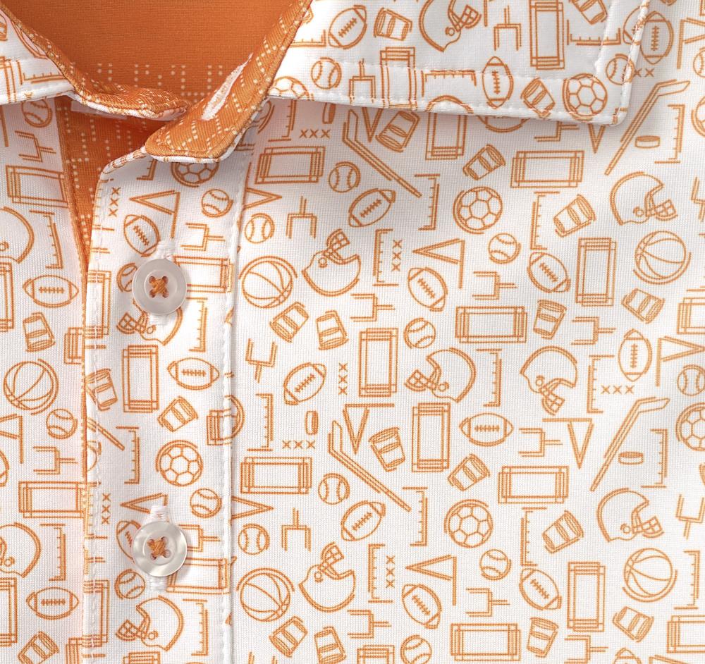 Johnston & Murphy Game Day XC4® Multi-Sport Print Polo Orange