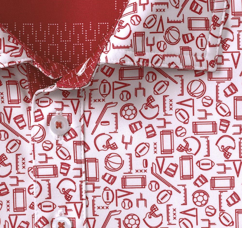Johnston & Murphy Game Day XC4® Multi-Sport Print Polo Red