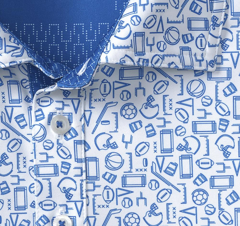 Johnston & Murphy Game Day XC4® Multi-Sport Print Polo Royal