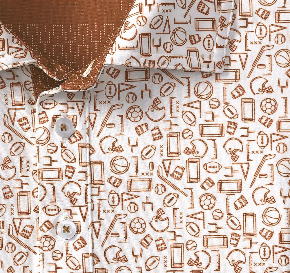Johnston & Murphy Game Day XC4® Multi-Sport Print Polo Rust