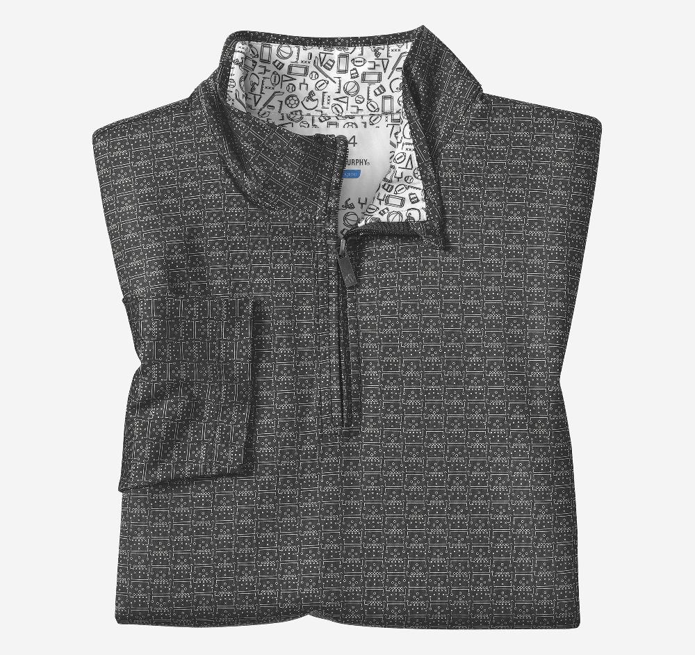 Johnston & Murphy Game Day XC4® Plays Print Quarter-Zip Black