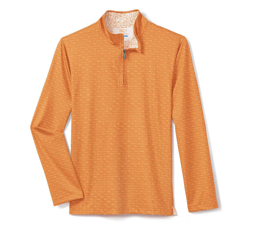 Johnston & Murphy Game Day XC4® Plays Print Quarter-Zip Orange