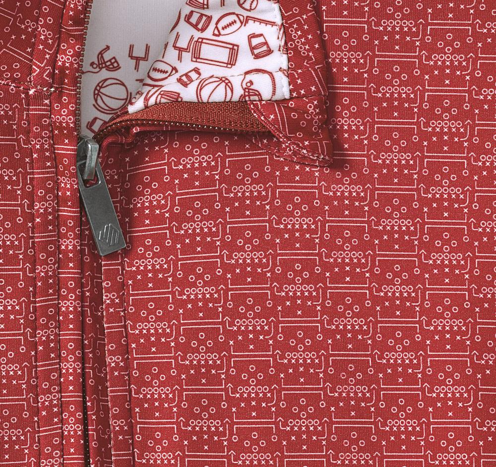 Johnston & Murphy Game Day XC4® Plays Print Quarter-Zip Red