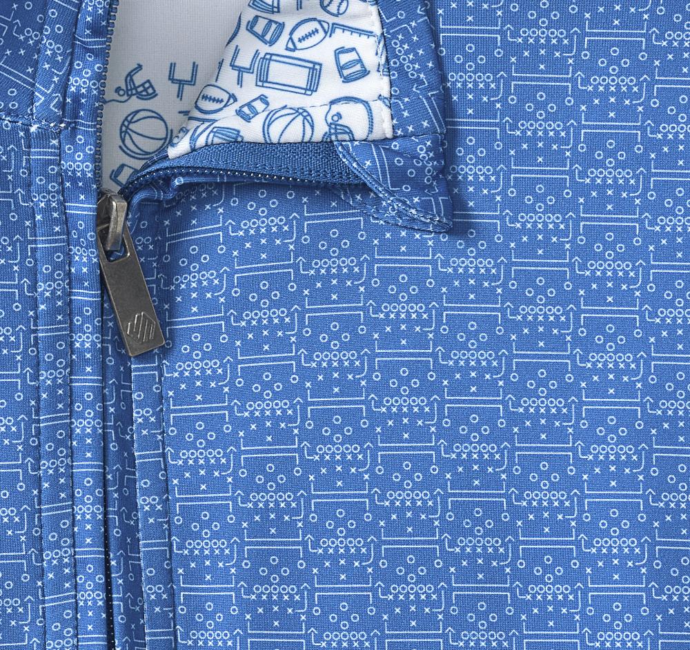 Johnston & Murphy Game Day XC4® Plays Print Quarter-Zip Royal