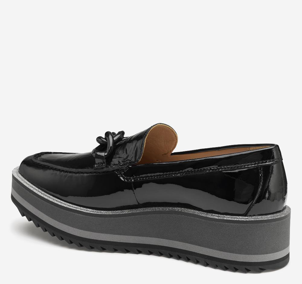 Johnston & Murphy Gracelyn Chain Loafer Black Patent Leather