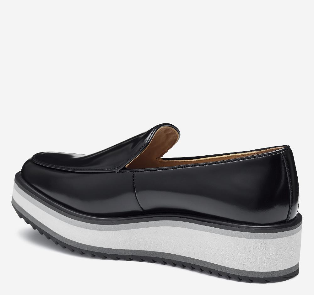 Johnston & Murphy Gracelyn Venetian Black Antiqued Calfskin