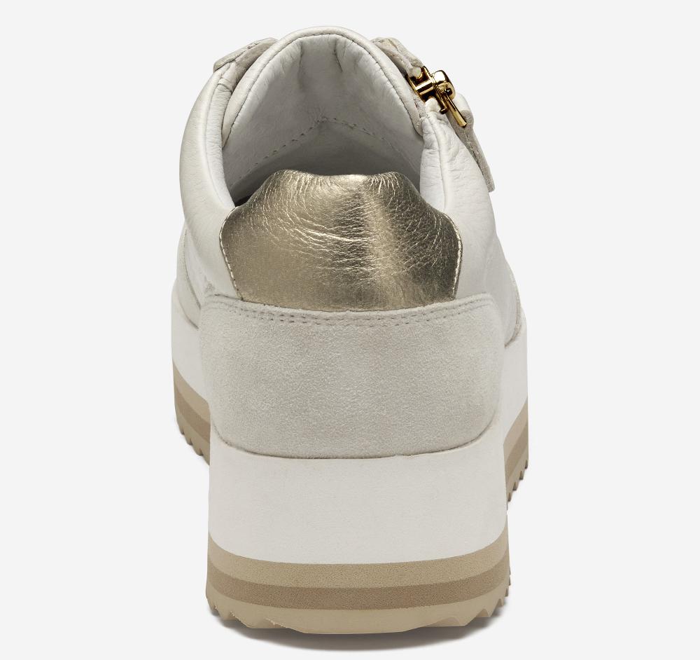 Johnston & Murphy Gracie Side-Zip Lace Up White Calfskin/Kid Suede