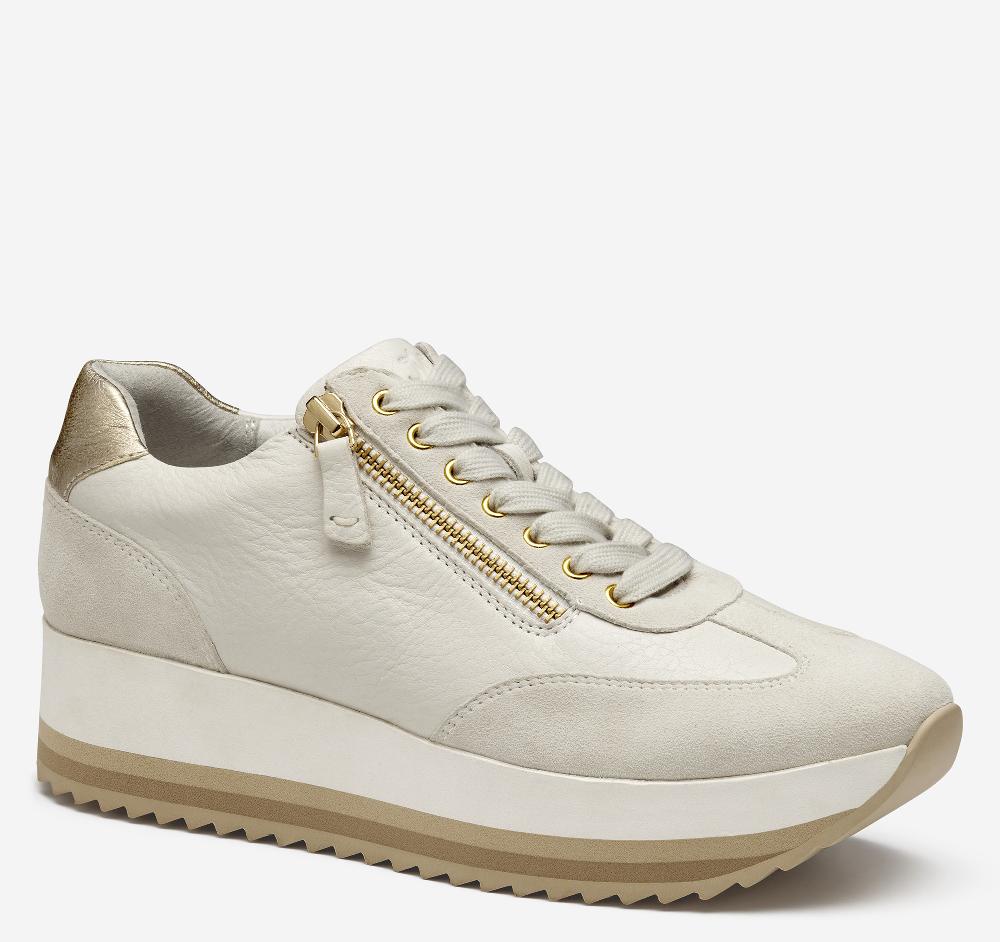 Johnston & Murphy Gracie Side-Zip Lace Up White Calfskin/Kid Suede