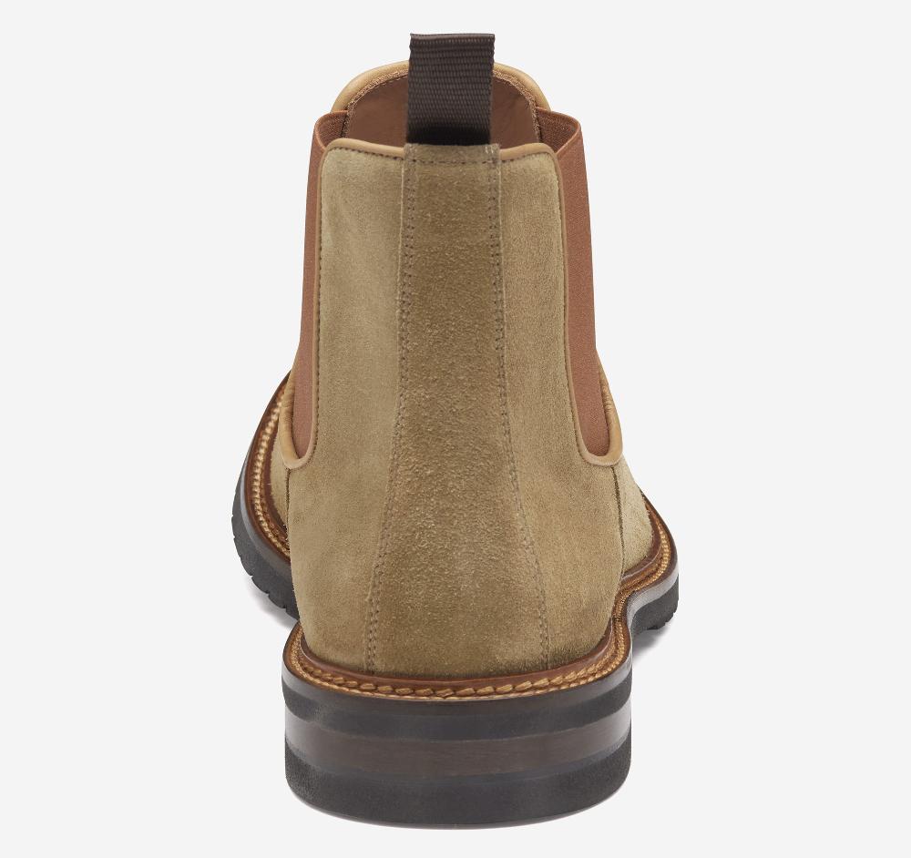 Johnston & Murphy Hartford Chelsea Boot Beige Italian Suede