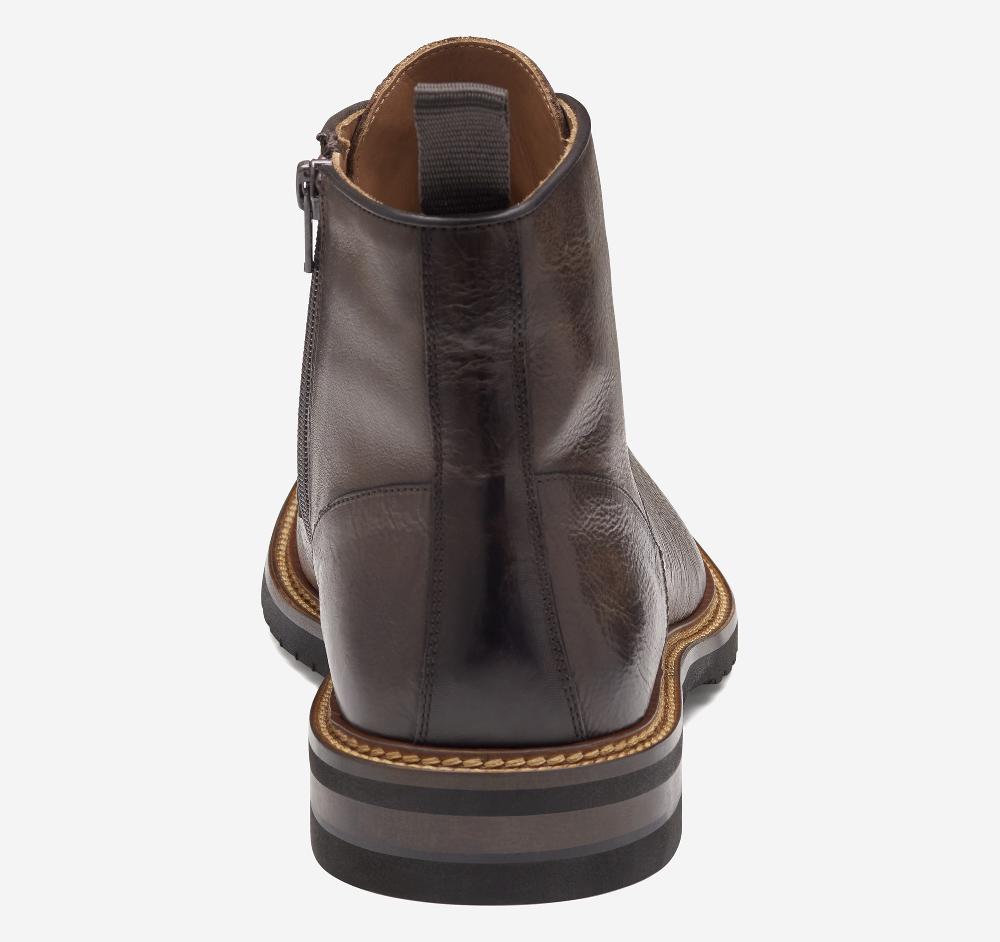 Johnston & Murphy Hartford Plain Toe Boot Dark Brown Italian Calfskin