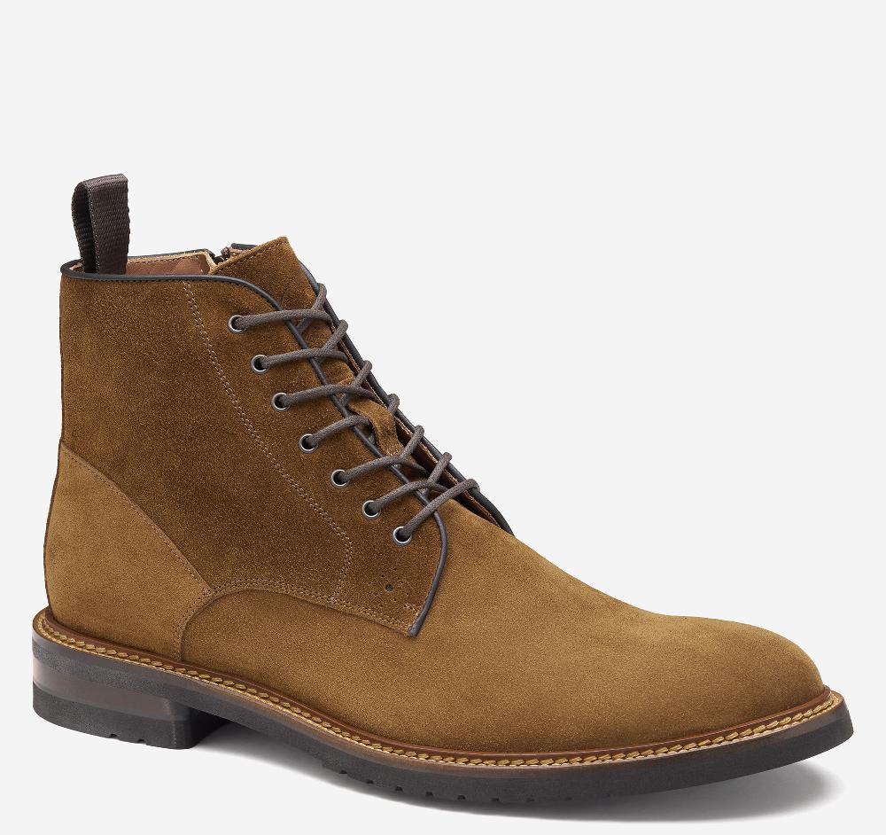 Johnston & Murphy Hartford Plain Toe Boot Snuff Italian Suede