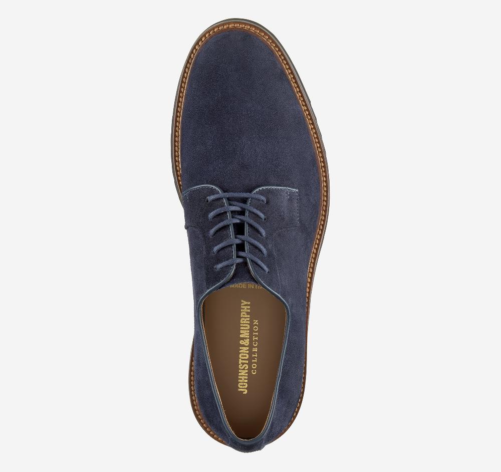 Johnston & Murphy Hartford Plain Toe Navy Italian Suede