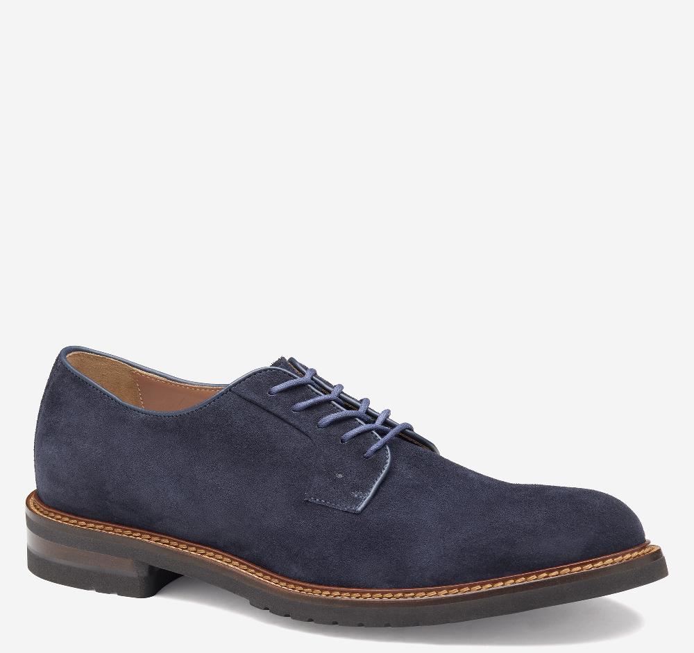 Johnston & Murphy Hartford Plain Toe Navy Italian Suede