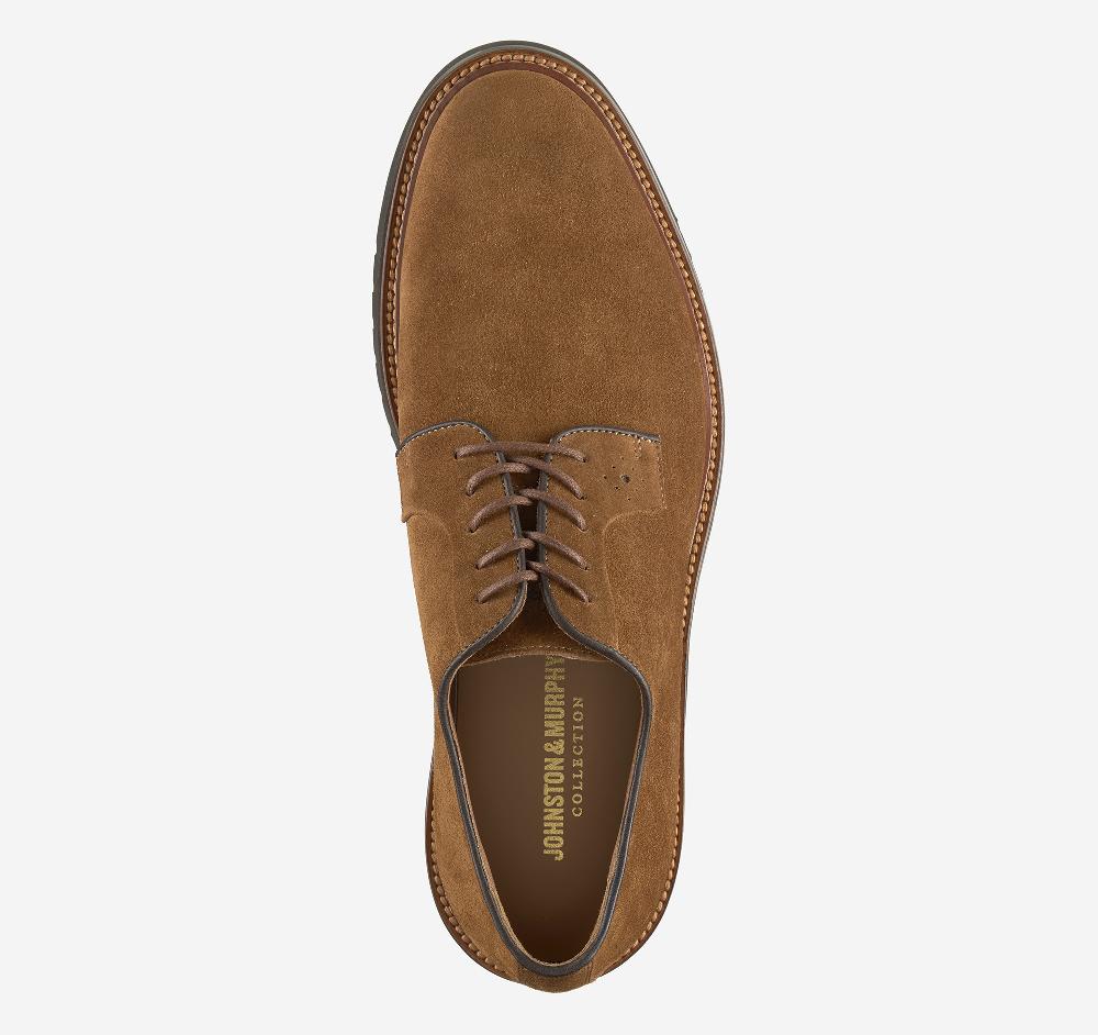 Johnston & Murphy Hartford Plain Toe Snuff Italian Suede