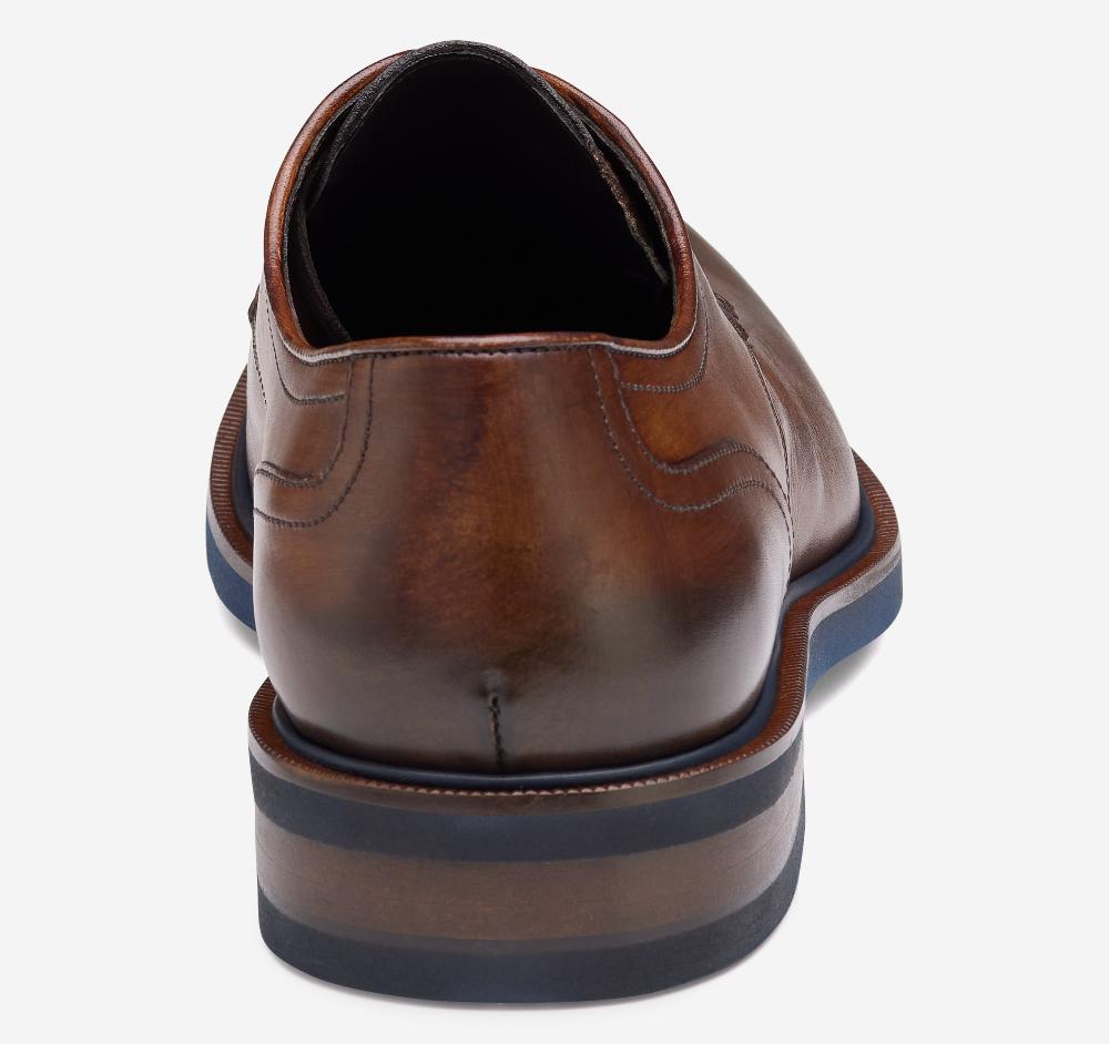 Johnston & Murphy Hartley Plain Toe Brown Italian Calfskin