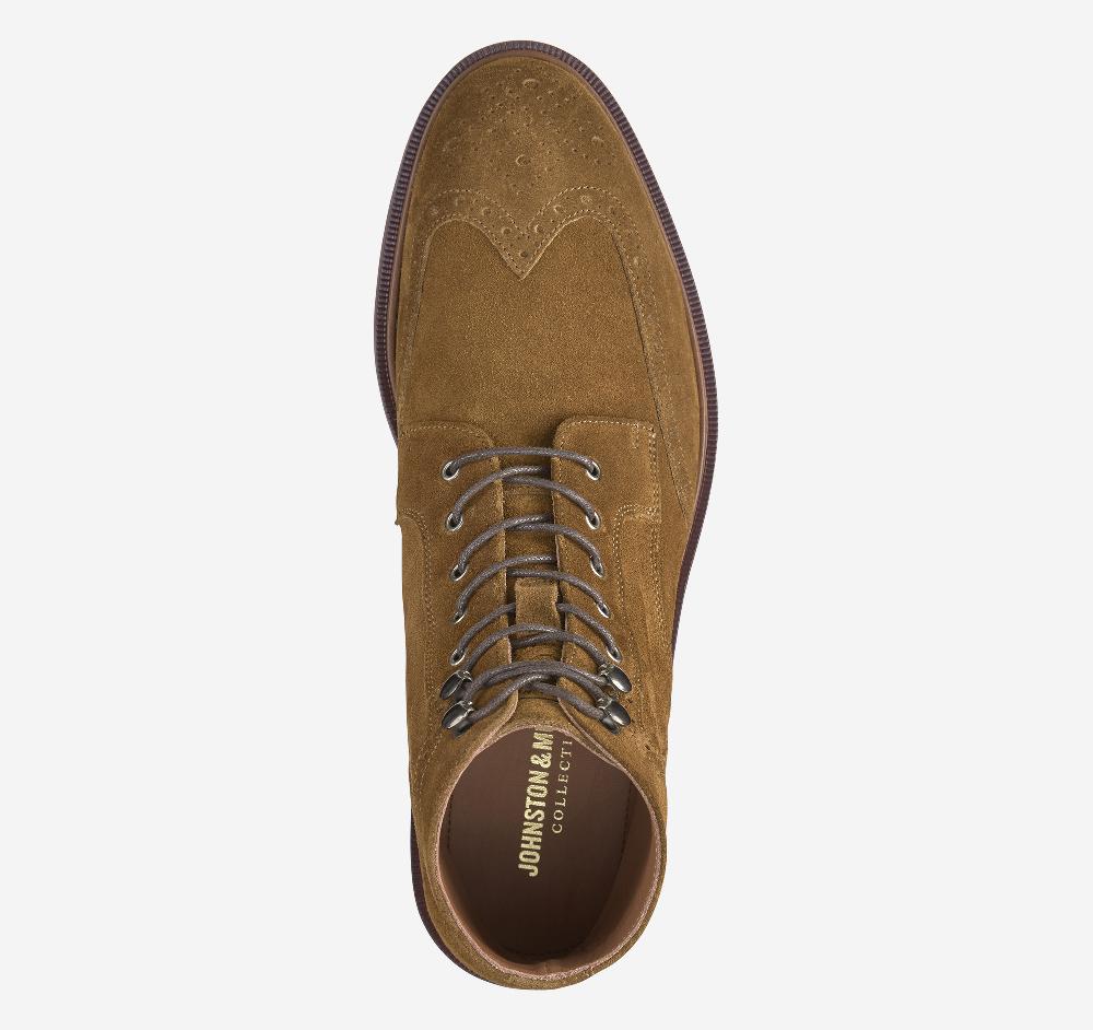 Johnston & Murphy Hartley Wingtip Boot Snuff Italian Suede