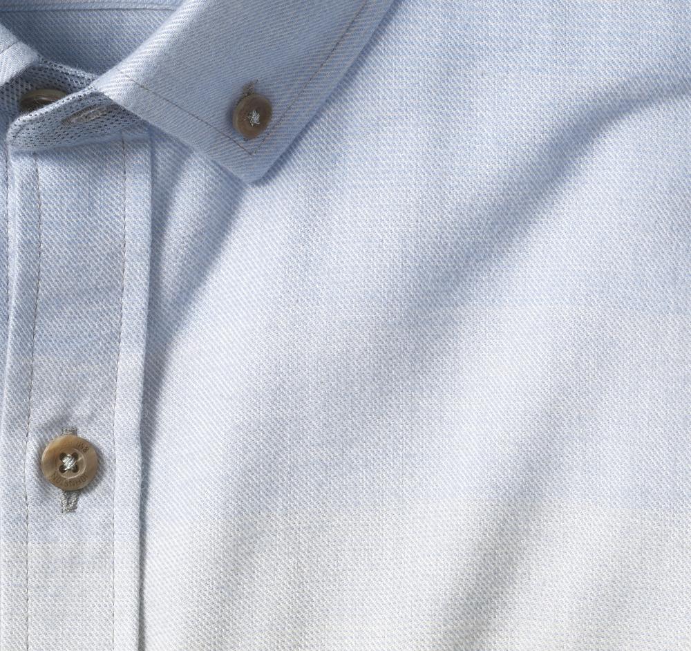 Johnston & Murphy Heathered Woven Shirt Blue/Brown Brushed Ombre