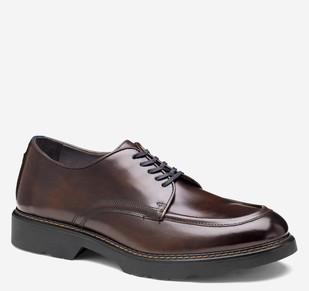 Johnston & Murphy Huxley Moc Toe Derby Brown Italian Calfskin